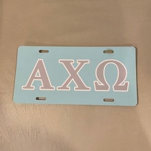 Alpha Chi Omega front license plate